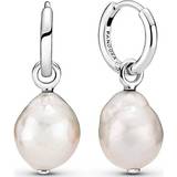 Pandora Hvid Smykker Pandora Baroque Freshwater Cultured Pearl Earrings - Silver/Pearl
