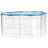 tectake Outdoor Rabbit Cage with Safety Net 140cm