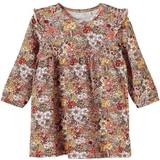 Name It Floral Print Cotton Dress - Peach Whip (13189213)