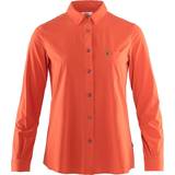 Orange - Plisseret Tøj Fjällräven Övik Lite Skjorte LS W - Rowan Red