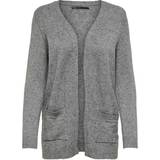 Only 4 Overdele Only Lesly Open Knitted Cardigan - Grey/Medium Grey Melange