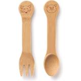 Bambus - Brun Babyudstyr Bambu Bamboo Kid's Fork & Spoon