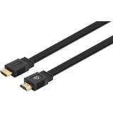 Manhattan HDMI-kabler Manhattan Flat HDMI-HDMI High Speed with Ethernet 0.5m
