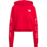 32 - Dame - Rød Sweatere adidas Women's Cropped Letter Hoodie - Vivid Red