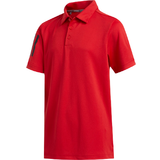 Korte ærmer - UV-beskyttelse Polotrøjer adidas Junior 3 Stripe Polo - Collegiate Red (FP9360)