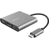 Han – Hun - Kabeladaptere - Kvadratisk Kabler Trust USB C - USB A/USB C/HDMI Adapter
