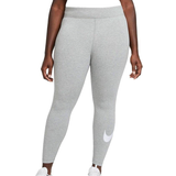 Bomuld Strømpebukser & Stay-ups Nike Women's Sportswear Essential Mid-Rise Swoosh Leggings - Dark Grey Heather/White