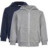 Multifarvet Hoodies Børnetøj Minymo Sweat Jacket With Hood 2-Pack - Grey Melanga (5752-131)