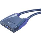 Blå - USB A Kabler Aten KVM 2USB A/VGA/3.5mm - 4VGA/4x3.5mm/4USB A Adapter