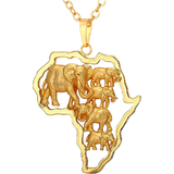 U7 Africa Elephant Necklace - Gold