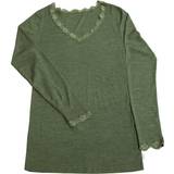 36 - Grøn - Silke Tøj Joha Kate Long Sleeved Blouse - Olive Green