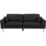 Lædersofaer - Metal Beliani Torget Black Sofa 226cm 3 personers