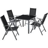 Aluminium - Kvadratiske Havemøbelsæt tectake 403905 Havemøbelsæt, 1 borde inkl. 4 stole