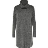 Grå - Uld Kjoler Only Jana Long Knitted Dress - Grey/Dark Grey Melange