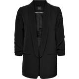Only Polyester Overdele Only Long Blazer - Black