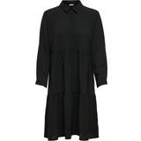 Kjoler Jacqueline de Yong Solid Colored Shirt Dress - Black