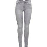 Only Wauw Life Mid Skinny Fit Jeans - Grey/Medium Grey Denim