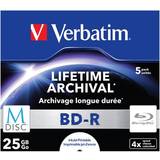Verbatim Blu-ray Optisk lagring Verbatim M-Disc BD-R 25GB 4x 5-pack Jewelcase Inkjet