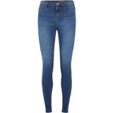 26 - Dame - Polyester Bukser & Shorts Noisy May Callie High Waist Skinny Fit Jeans - Medium Blue Denim