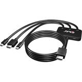 HDMI - USB B micro Kabler Club 3D HDMI/USB micro B-USB C/DisplayPort Mini/HDMI M-F Adapter