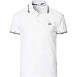 Moncler Slim Overdele Moncler Logo Tipped Polo Shirt - White