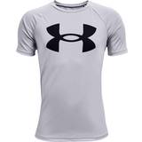 M T-shirts Under Armour Kid's Tech Big Logo Short Sleeve T-shirt - Mod Gray Light Heather/Black