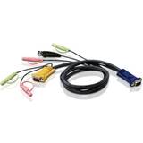 Aten USB-kabel Kabler Aten KVM VGA/2x3.5mm/USB A - VGA 2x3.5mm 5m