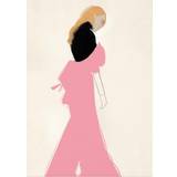 Beige Plakater Paper Collective Pink Dress Plakat 30x40cm