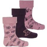 Blomstrede Strømper Minymo Baby Sock w. Pattern 3-pack - Dusty Orchid (5066-660)