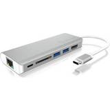ICY BOX Sølv Kabler ICY BOX IBDK4034CPD USB C-USB A/USB C/HDMI/RJ45 Adapter