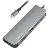 HDMI Kabler LogiLink UA0343 USB C-HDMI/USB A/USB C M-F Adapter