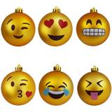 Guld Julepynt MikaMax Emoji 6-pack Juletræspynt 6stk