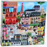 Kunstværk Klassiske puslespil Eeboo Love Paris in a Day 1000 Pieces