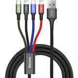 Kvadratisk - USB A Kabler Baseus USB A-2Lightning/USB Micro-B 1.2m