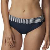 48 - Polyamid - Stribede Badetøj Abecita Brighton Fold Bikini Brief - Navy Blue