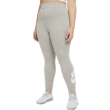32 - Dame Tights Nike Essential High-Waisted Leggings Plus Size - Dark Grey Heather/White