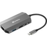 Sandberg Kabeladaptere - Rund Kabler Sandberg USB C-HDMI/USB C/USB A/RJ45/3.5mm Adapter