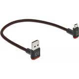 Guld - USB A-USB Micro-B - USB-kabel Kabler DeLock Angled Easy USB A-USB Micro-B 2.0 0.2m