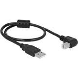 DeLock Et stik - USB-kabel Kabler DeLock Ferrite USB A-USB B Angled 2.0 0.5m
