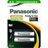 Panasonic Batterier - Genopladelige standardbatterier Batterier & Opladere Panasonic Rechargeable Evolta AA 2450mAh 2-pack