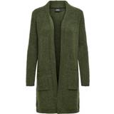 Grøn - L - Polyester Trøjer Only Long Knitted Cardigan - Green/Khaki