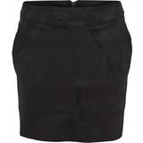 Lædernederdele Only Imitated Leather Skirt - Black