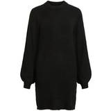 Object Nylon Kjoler Object Collector's Item Eve Nonsia Ballon Sleeved Knitted Dress - Black