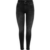 26 - Bomuld - Normal talje Bukser & Shorts Only Blush Mid Ankle Skinny Fit Jeans - Black/Black Denim