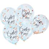 Balloner Ginger Ray Latex Ballons Baby Boy Shower Confetti Rose Gold/Blue 5-pack
