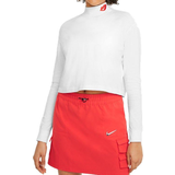 40 - Høj krave T-shirts Nike Sportswear Mock Long-Sleeve T-shirt - White