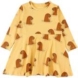 Mini Rodini Kjoler Mini Rodini Walrus Long Sleeve Dress - Yellow (2175010023)