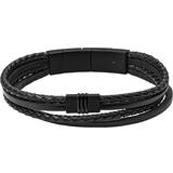 Armbånd Fossil Multi-Strand Leather Bracelet - Black