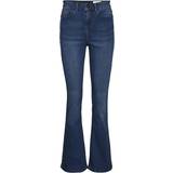 Blå - Viskose Jeans Noisy May Sallie High Waist Flared Jeans - Medium Blue Denim