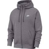 Nike Sportswear Club Fleece Men's Full-Zip Hoodie - Charcoal Heather/Anthracite/White